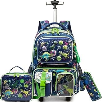 Meetbelify Bowknot Rolling Backpack for Gilrs Backpacks with Wheels Kids Wheeled Suitcase Luggage