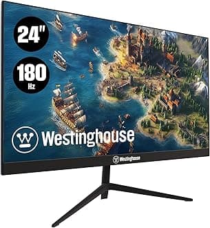 24 Inch Flat Gaming Monitor, 180Hz, 1ms, AMD FreeSync Support, Low Motion Blur, 1080p Full HD IPS Display, for Office, PC & Console Games, Built in Speakers, 1x DisplayPort, 2X HDMI