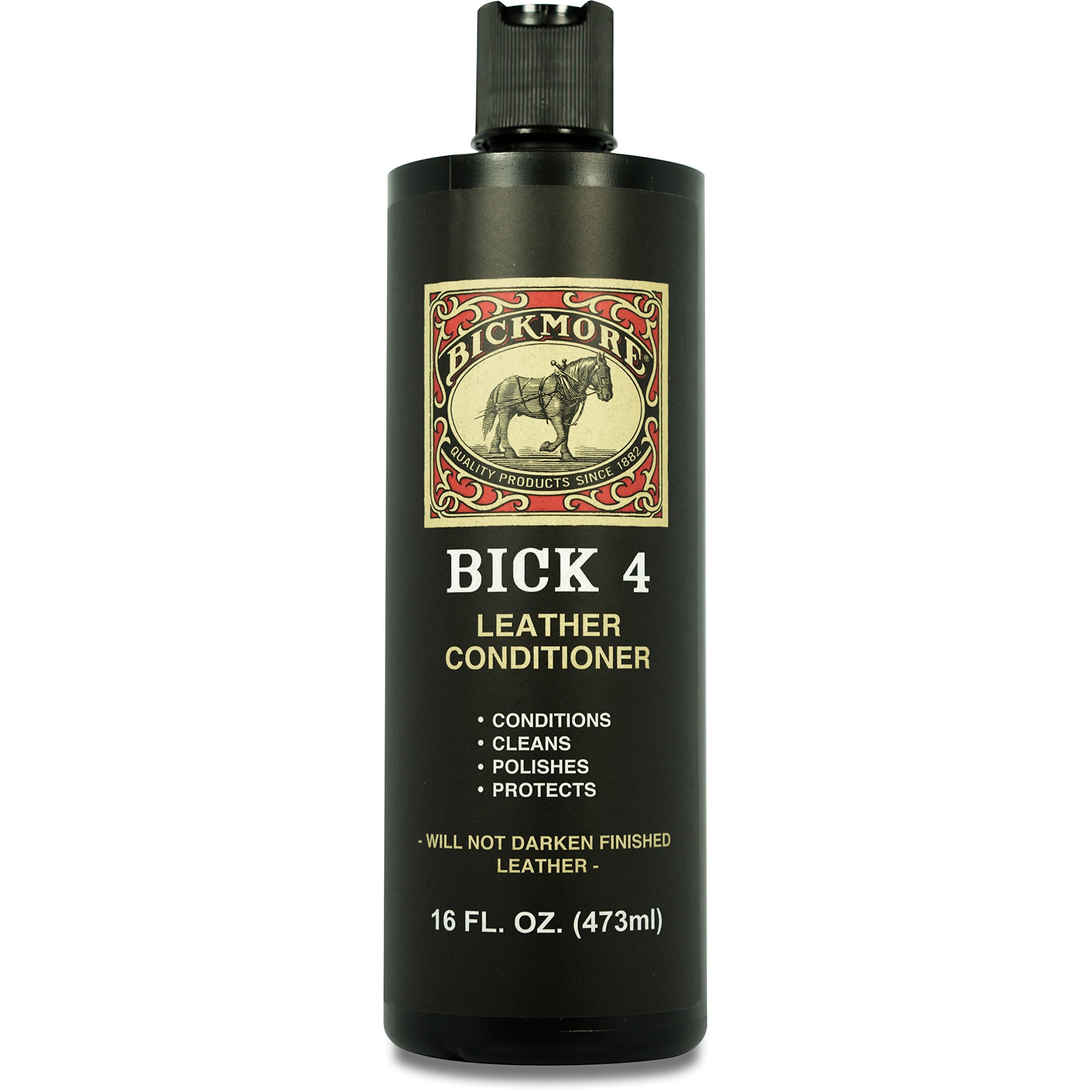 Bickmore Bick 4 Leather Conditioner and Leather Cleaner 16 oz - Will Not Darken Leather - Safe For All Leather Apparel, Furniture, Jackets, Shoes, Auto Interiors, Bags & All Other Leather Accessories