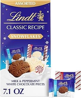 Lindt CLASSIC RECIPE Assorted Chocolate Candy Snowflakes, 7.1 oz. Pouch