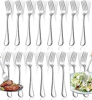 12 Pcs Dinner Forks, Top Food Grade Stainless Steel Silverware Set, 7.1 inch Flatware, Table Forks Use for Home Kitchen Restaurant, Mirror Polished & Dishwasher Safe