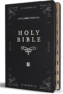 Holy Bible: King James Version, Black, Premium Imitation Leather, With Ribbon Marker, Giant Print Large Format, Red Letter, and Thumb Index (KJV Large Size Giant Print Editions)
