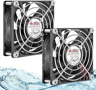 Wathai 80mm x 25mm 12V Waterproof Fan Dual Ball High Speedfor DIY Cooling Ventilation Exhaust Projects IP67