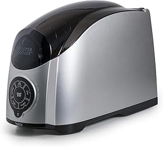 Cooper Cooler - Rapid Beverage & Wine Bottle Chiller for Home Bars & Dorms, Automatic Touchpad, Quick Chill Functionality, Efficient Ice & Water System, Perfect for Sodas, Beer, Wine - Silver