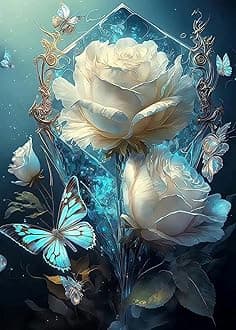 Flower Stamped Cross Stitch Kits - Counted Cross Stitch Kits for Beginners Adults,11 CT Patterns Dimensions Embroidery Kits Arts Craft Kits,for Gift and Home Decor 12 x 16in