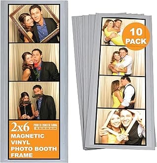 Photo Booth Nook | 2x6 Flexible Magnetic Photo Booth Picture Frames (10 Count) | Crystal Clear Display with Strong Magnet