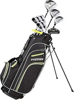 PRECISE Quality Men's Right Handed Complete Golf Club Set for Tall Men (Height 6'1" to 6'4") Includes: 460cc Driver, 3 Wood, 21 Hybrid, 6, 7, 8, 9, PW Irons, Putter, Deluxe Stand Bag & 3 Headcovers
