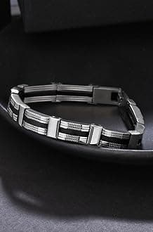 Yellow Chimes Bracelets for Men and Boys Fashion Bracelet for Men |Silver Toned Durable Stainless Steel Chain Bracelet for Men | Birthday Gift for Men and Boys Anniversary Gift for Husband