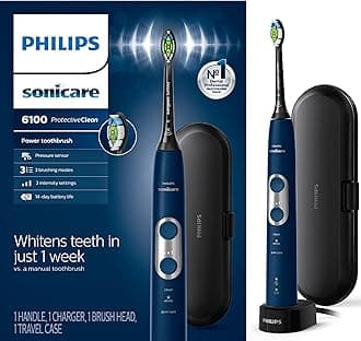 Sonicare Philips ProtectiveClean 6100 Rechargeable Electric Power Toothbrush, Navy Blue, HX6871/49