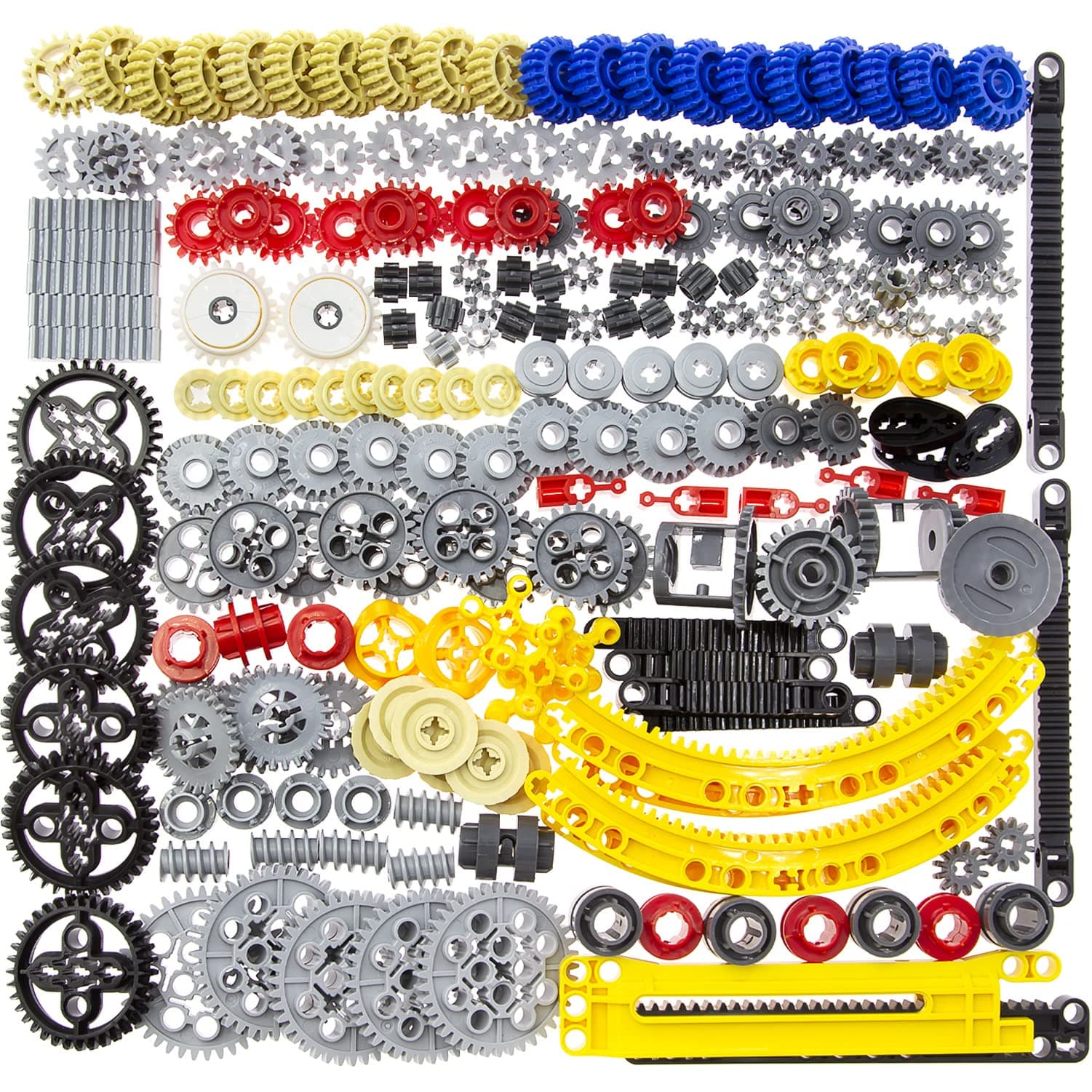 233pcs Technic-Parts Technic-Gears Axle-Pin-Connector Compatible with mainbrands Technic-Parts Cam Worm Cogs Gears Steering Parts Differential Engine Kit. MOC Pieces for Replacement Pieces.