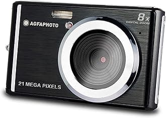AGFA PHOTO Realishot DC5200 - Compact Camera, 21MP, 2.4" LCD Screen, 8x Digital Zoom, 720p HD Video, Lithium Battery, SD Cards, Scene Modes - Black