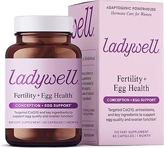 Ladywell Fertility + Egg Health | Fertility Support | Ovarian Health, Egg Quality, Ovulation & Conception Wellness Support | CoQ10, Folate + Key Ingredients | Science-Backed Women’s Supplement, 60 Ct