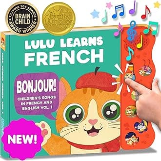 French for Kids – French Books for Kids, Learn French, Baby Book with Sound, Bilingual Baby French, Toys for Toddlers 1-3, Musical Toddler Sound Book, Vol. 1