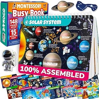 - QUOKKA Montessori Busy Book for Ages 4-8 - Pre K Toddler Learning Activities for Homeschooling - My Preschool Busy Book for Toddlers 3-5 - 15 Kids Educational Solar System Activities