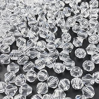Xinhongo600pcs Bicone Crystal Beads 3mm Crystal Glass Beads Bulk Faceted Bicone Crystal Glass Beads for Necklace Bracelet Earrings DIY Jewelry Crafts Making Supplies(Transparent)