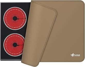 FLASLD Top Covers, Heat Resistant Electric Stove Cover Protector Silicone Large Waterproof Flat Oven Mat for Induction Cooker, Glass Top Protector for Preventing Scratches, Brown-2129.5 inch