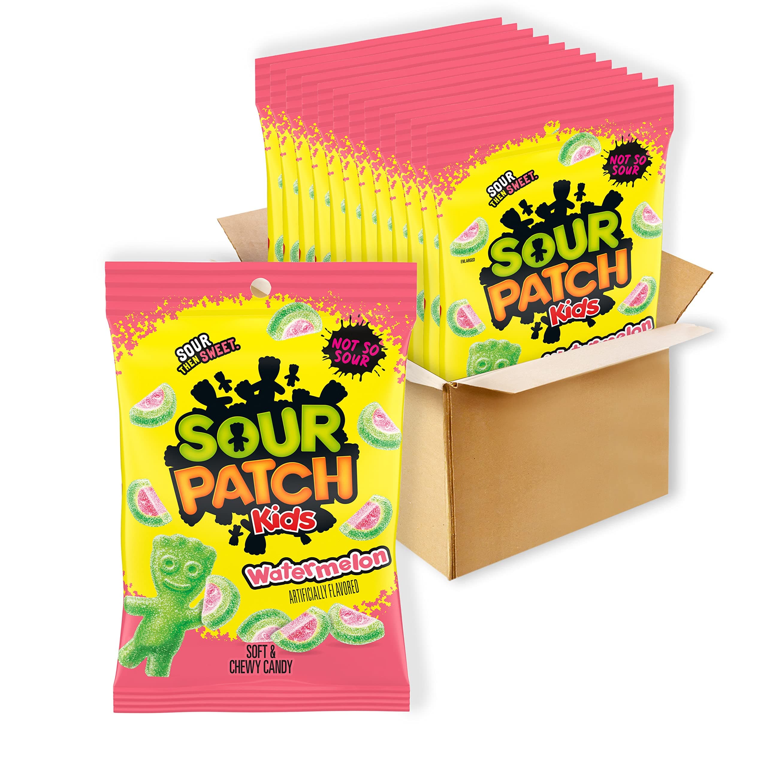 SOUR PATCH KIDS Watermelon Soft & Chewy Candy, Bulk Candy, 12 - 8 oz Bags