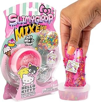 Hello Kitty and Friends SLIMYGLOOP Mix’EMS, Collectible Charm, Fun Slime Add-Ins, Hello Kitty and Pink Glitter Slime, Party Favors for Kids 8-12, Girls Toys Age 6-8, Sanrio Stuff