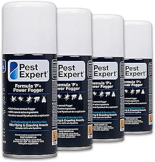 Pest Expert Formula ‘P+’ Carpet Beetle Killer Fogger 4 x 150ml (HSE approved and tested - professional strength product)