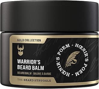 The Beard StruggleWarrior’s Beard Balm - Gold Collection, Hoenir's Poem - Non-Greasy Low-Hold Formula, Luxurious Cologne-Grade Fragrances 100% Natural and Plant-Based Ingredients - 50g