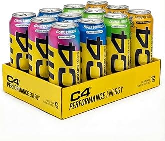 C4 Performance Energy Drinks Mixed Variety Pack 500ml (12 pack) | Sugar Free Energy Drink with 160mg Caffeine, 250mg Betaine, 1050mg Taurine | Low Calorie Fizzy Drinks for On the Go Energy and Focus