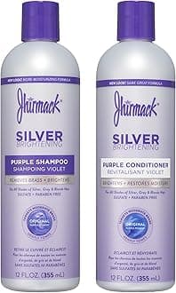 Silver Brightening Purple Shampoo and Conditioner Set for all types of silver, grey, and blonde hair