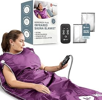 LifePro Sauna Blanket for Detoxification - Portable Far Infrared Sauna for Home Detox Calm Your Body and Mind (Regular Purple)