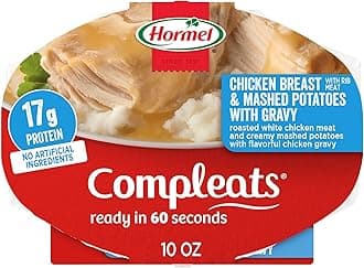 HORMEL COMPLEATS Chicken Breast & Mashed Potatoes With Gravy Microwave Tray, 10 oz (Pack of 6)