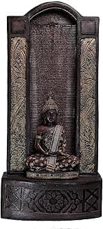 Sepborn Water Fountain Outdoor Big Size Garden Jharna Buddha Water Fountain, Decorative Tabletop Statue Resin Fiberglass for Home Office Décor (Brown)