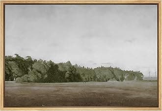 SIGNFORD フレーム付きキャンバスウォールアート 緑の森の風景と緑の森の風景荒野 油絵 印象派 伝統的な風景 リビングルーム、ベッドルーム、オフィス用 - 24x36インチ