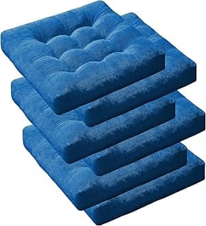 Degrees of Comfort 6 Pack Meditation Floor Pillow, Large 22x22 Inch Square Cushions for Adults, Perfect for Tatami Living Room, Yoga, Meditation and Family Gatherings – Soft Corduroy, Navy