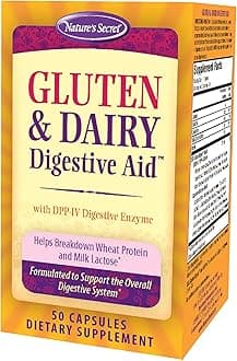 Gluten & Dairy Digestive Aid - 50 Capsules - Helps Break Down Wheat Protein & Milk Lactose - 25 Servings