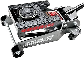 Powerbuilt2 Ton Triple Lift Floor Jack, Lifts Cars, Trucks, Motorcycles, ATV's, Transmissions, Tie-Down Loops, Locking Safety Bar - 620422E, Silver