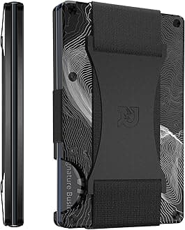 Ridge Wallet for Men - Slim Minimalist Compact Wallet and Card Holder, RFID Protected Front Pocket Wallets for Men with Integrated Cash Strap, Half Dome - Topographic, One Size, Hex Ridge