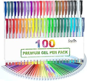 100 Pack Gel Pens Set, 50 Colors Gel Pens with 50 Refills Gel Pen Set for Adult Coloring Books Drawing Doodling Art Markers