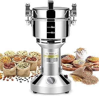 INSELY Grain Mill Grinder 700g High Speed Food Grain Mill Stainless Steel See...