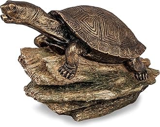Pond and Garden Turtle On Log Spitter Fountain, Bronze