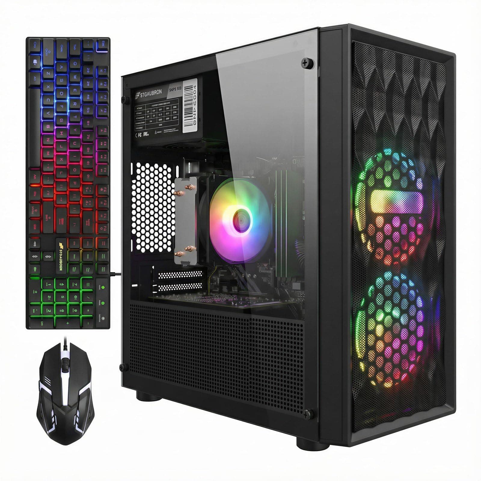 STGAubron Gaming PC Desktop Computer, AMD Ryzen 5 2600 up to 3.9G, GeForce RT...