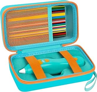 ANKHOH Organizer Case for 3Doodler Start+ Essentials 3D Pen for Kids, EVA Shell/Wrist Strap, Drop-Proof Water-Resistant, Stores for 3Doodler Pen Filament USB for Travel/Home/School (Box Only) Green