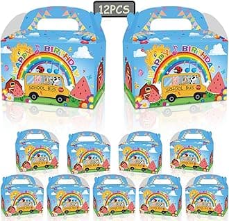 YOOUUQIAN 12 PCS Cartoon Melon Birthday Party Supplies, Kid Party Decorations Gift Bags,candy boxes,Boys and Girls Birthday Party Favors Bag
