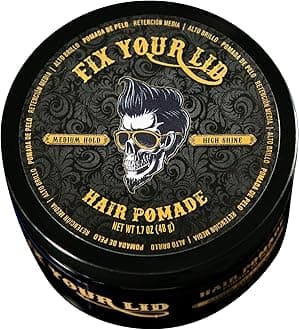 Fix Your Lid Hair Pomade for Men - Water Based Pomade with Medium Hold and Hight Shine - Match all Mens Hair Types - Easy To Wash Out - 1.7 Oz