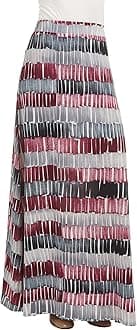 Lock and Love Women's Casual Comfy Stylish High Waist Flare Long Maxi Skirt – Available in Print & Solid Options