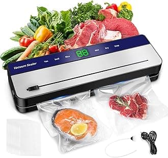 comeder 7 in 1 Vacuum Sealer Machine, 65 Kpa 30mm Longer Seal Food Sealer wit...