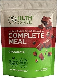 HLTH Code Complete Meal Replacement Shake - Healthiest Meal Replacement = Healthiest You | Keto Friendly | High Protein | Low Carb | Collagen | Gluten Free | Plant Based Chocolate (15 servings)