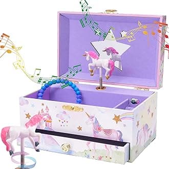 Jewelkeeper Jewelry Box for Girls with 1 Drawer - Unicorn Musical Jewelry Box...