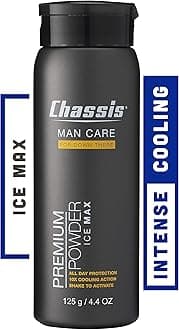 Ice Max Premium Body Powder for Men, Natural Deodorant with 10x The Cooling Sensation, Anti-Chafing Powder with Odor-Absorbing Formula, Free of Talcum Powder, Parabens, and Menthol