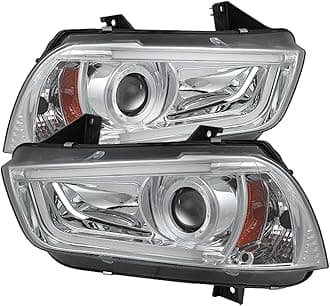 Spyder 5074218 Dodge Charger 11-14 Projector Headlights - Xenon/HID Model Only (Not Compatible With Halogen Model) - Light Tube DRL - Chrome - High H1 (Included) - Low D3S (Not Included)