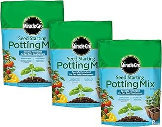 Seed Starting Potting Mix, Enriched with Plant Food, For Starting Seeds or Cuttings in Containers, 8 qt., 3-Pack