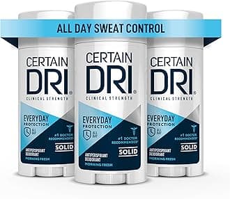 Certain Dri Everyday Strength Clinical Antiperspirant Solid Deodorant, Hyperhidrosis Treatment for Men & Women, Morning Fresh, 2.6oz, 3 Pack
