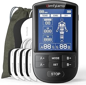 TENS Unit Muscle Stimulator for Pain Relief Therapy, TENS Machine with 24 Modes and DIY, Dual Channel EMS Unit, Pulse Muscle Massager for Back, Shoulder, Sciatica, Arm, 10 Electrode Pads